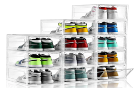 12 Cajas Organizadoras Zapatos Plastico Transparente Apilabl Cajas Organizadoras Caja De Acrilico Transparente Zapatero Organizador Mueble Para Zapatos Cajas Para Zapatos Transparentes