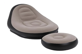Sofa Sillon Inflable Ultra Cómodo Tipo Puff Con Reposapiés